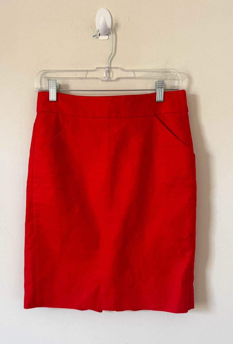 J. Crew Pencil Preppy Knee Length Workwear Skirt Red Size 2